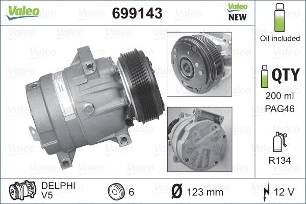 Valeo 699143 - Compressore, Climatizzatore www.autoricambit.com