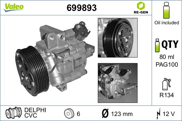 Valeo 699893 - Compressore, Climatizzatore www.autoricambit.com