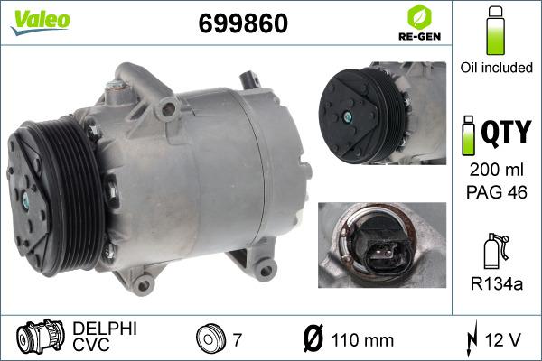 Valeo 699860 - Compressore, Climatizzatore www.autoricambit.com