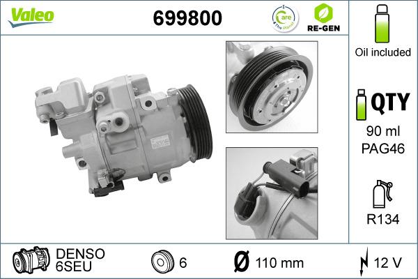 Valeo 699800 - Compressore, Climatizzatore www.autoricambit.com