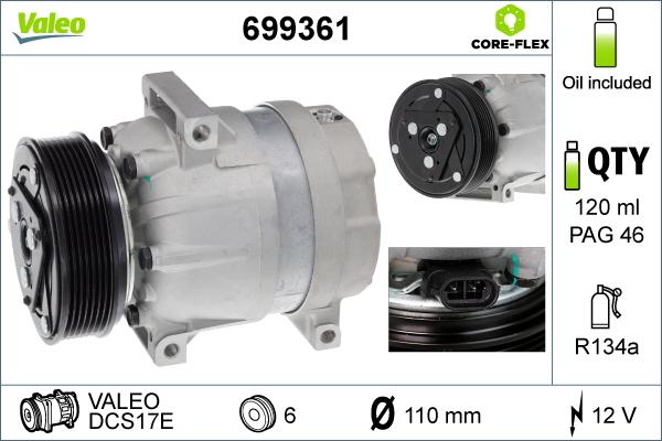 Valeo 699361 - Compressore, Climatizzatore www.autoricambit.com