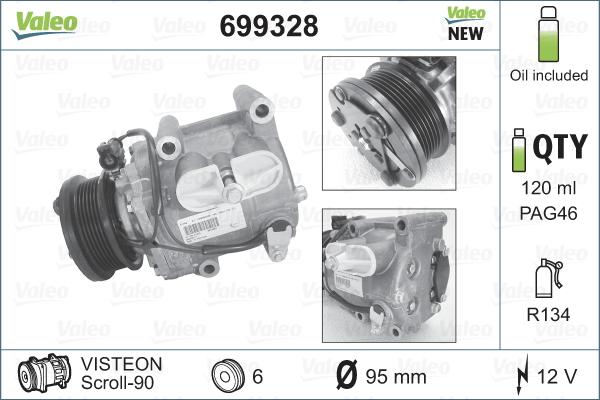 Valeo 699328 - Compressore, Climatizzatore www.autoricambit.com