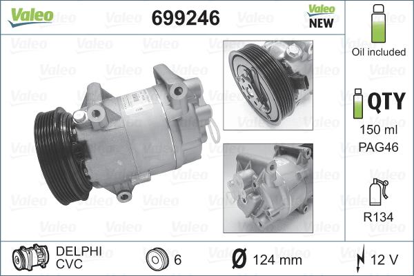 Valeo 699246 - Compressore, Climatizzatore www.autoricambit.com