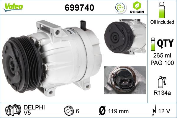 Valeo 699740 - Compressore, Climatizzatore www.autoricambit.com