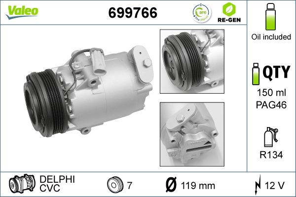 Valeo 699766 - Compressore, Climatizzatore www.autoricambit.com