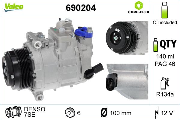 Valeo 690204 - Compressore, Climatizzatore www.autoricambit.com