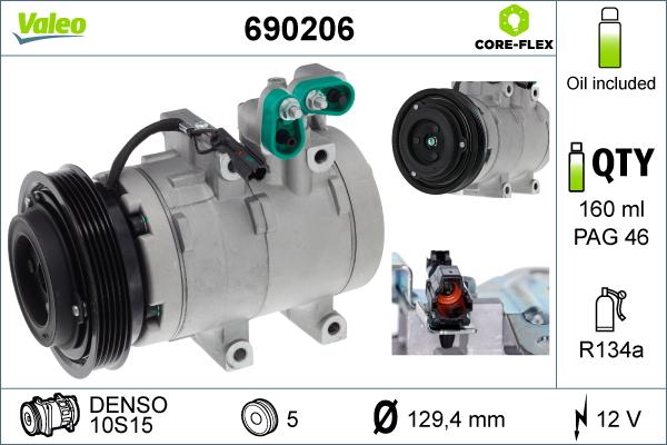 Valeo 690206 - Compressore, Climatizzatore www.autoricambit.com