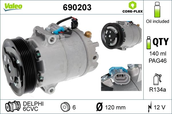 Valeo 690203 - Compressore, Climatizzatore www.autoricambit.com