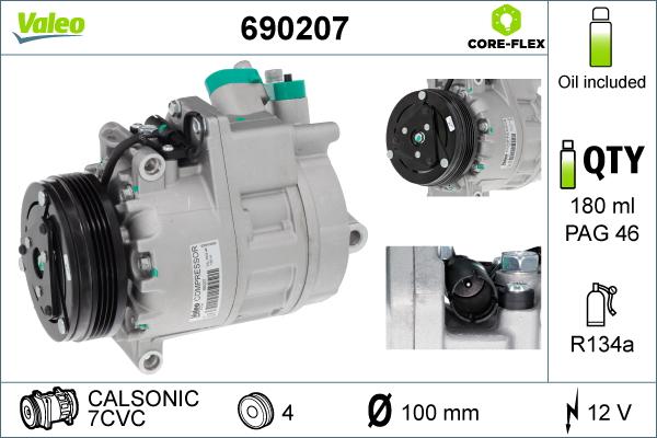 Valeo 690207 - Compressore, Climatizzatore www.autoricambit.com