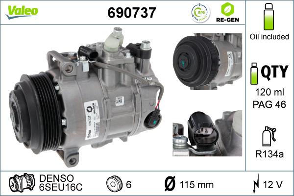 Valeo 690737 - Compressore, Climatizzatore www.autoricambit.com