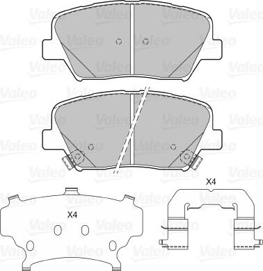 Valeo 601406 - Kit pastiglie freno, Freno a disco www.autoricambit.com