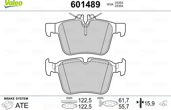 Valeo 601489 - Kit pastiglie freno, Freno a disco www.autoricambit.com