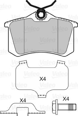 Valeo 601474 - Kit pastiglie freno, Freno a disco www.autoricambit.com