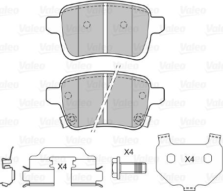 Valeo 601478 - Kit pastiglie freno, Freno a disco www.autoricambit.com