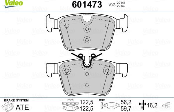 Valeo 601473 - Kit pastiglie freno, Freno a disco www.autoricambit.com