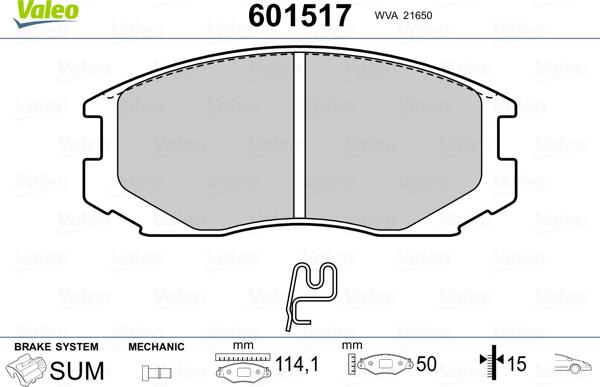 Valeo 601517 - Kit pastiglie freno, Freno a disco www.autoricambit.com