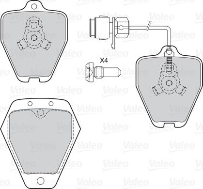 Valeo 601570 - Kit pastiglie freno, Freno a disco www.autoricambit.com