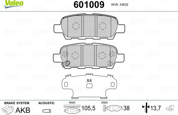 Valeo 601009 - Kit pastiglie freno, Freno a disco www.autoricambit.com