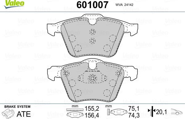 Valeo 601007 - Kit pastiglie freno, Freno a disco www.autoricambit.com