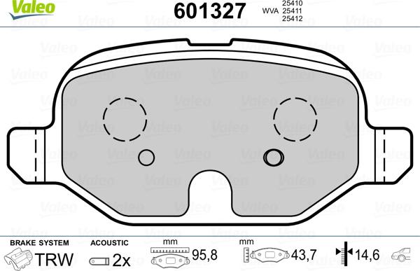 Valeo 601327 - Kit pastiglie freno, Freno a disco www.autoricambit.com