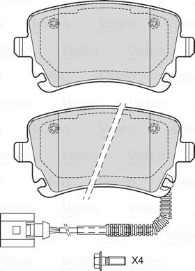 Valeo 601747 - Kit pastiglie freno, Freno a disco www.autoricambit.com