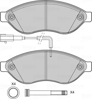 Valeo 601708 - Kit pastiglie freno, Freno a disco www.autoricambit.com