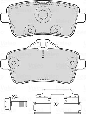 Valeo 601734 - Kit pastiglie freno, Freno a disco www.autoricambit.com