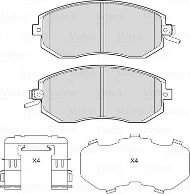 Valeo 601728 - Kit pastiglie freno, Freno a disco www.autoricambit.com