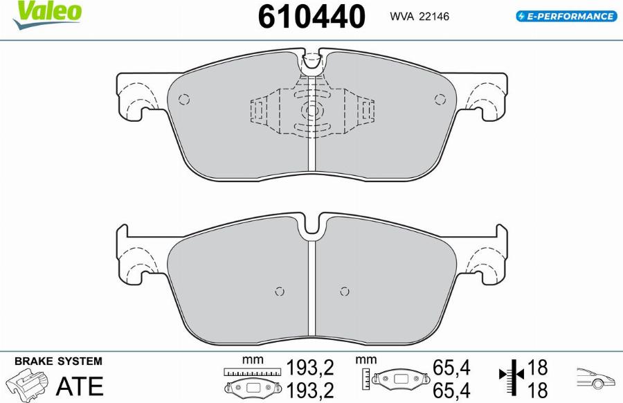 Valeo 610440 - Kit pastiglie freno, Freno a disco www.autoricambit.com