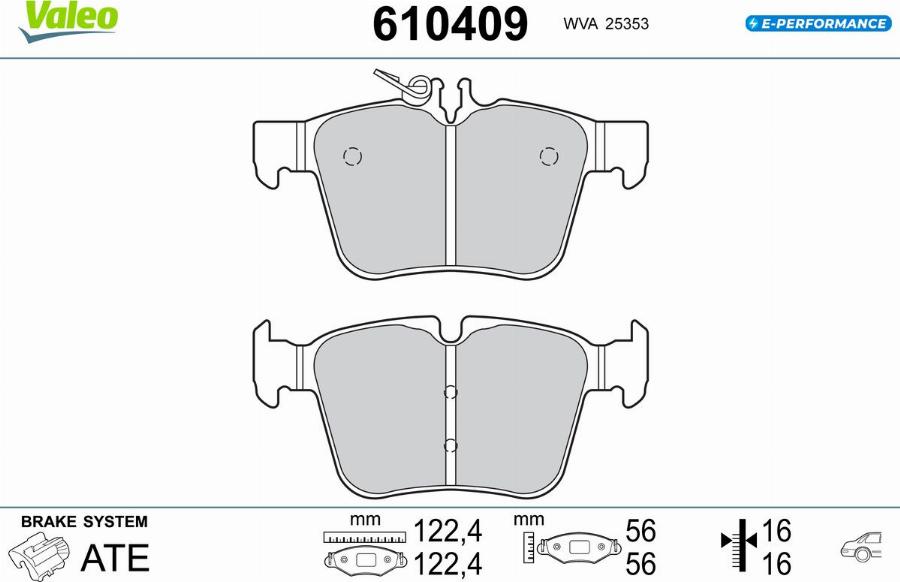 Valeo 610409 - Kit pastiglie freno, Freno a disco www.autoricambit.com