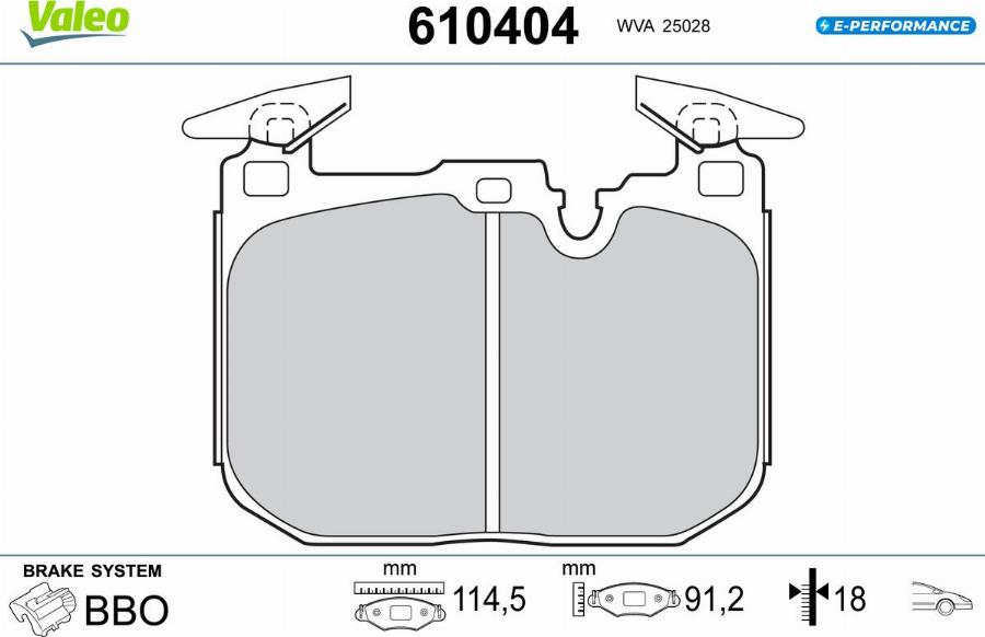 Valeo 610404 - Kit pastiglie freno, Freno a disco www.autoricambit.com