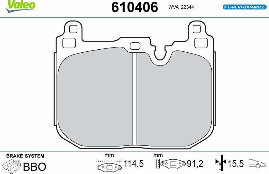 Valeo 610406 - Kit pastiglie freno, Freno a disco www.autoricambit.com