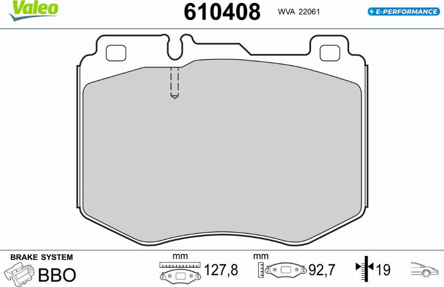 Valeo 610408 - Kit pastiglie freno, Freno a disco www.autoricambit.com