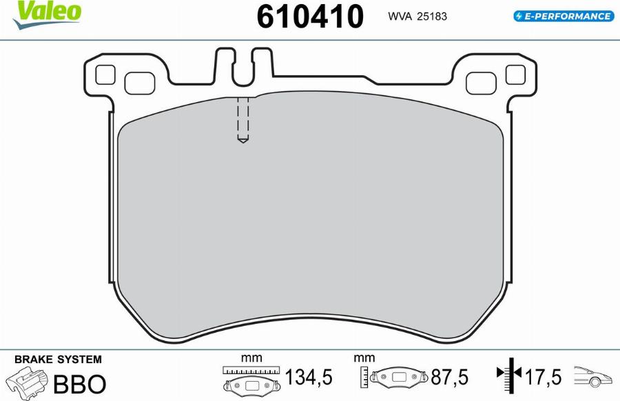 Valeo 610410 - Kit pastiglie freno, Freno a disco www.autoricambit.com