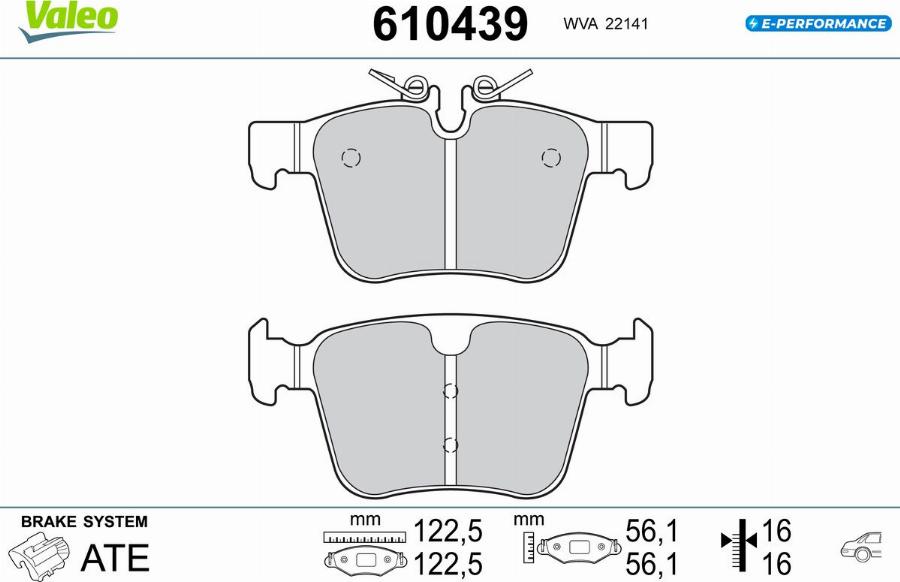 Valeo 610439 - Kit pastiglie freno, Freno a disco www.autoricambit.com