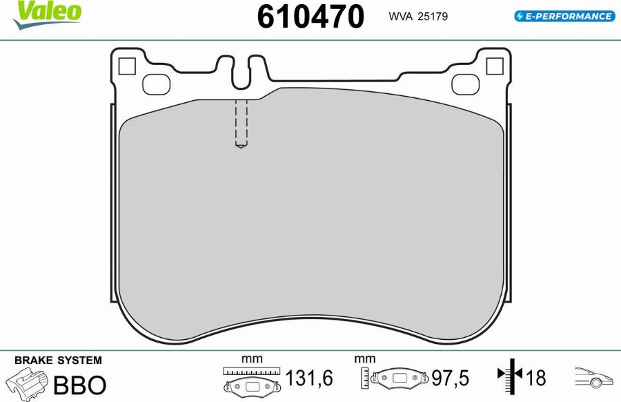 Valeo 610470 - Kit pastiglie freno, Freno a disco www.autoricambit.com