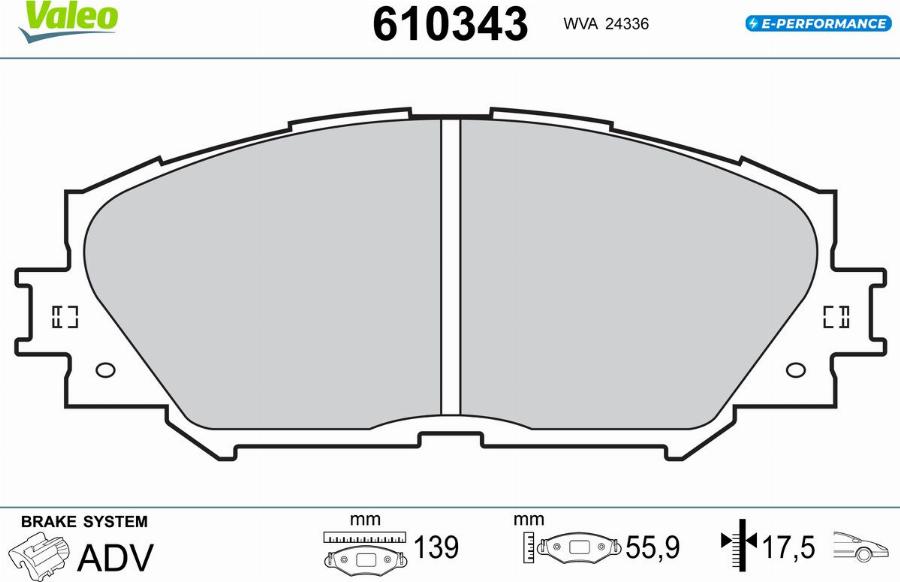 Valeo 610343 - Kit pastiglie freno, Freno a disco www.autoricambit.com