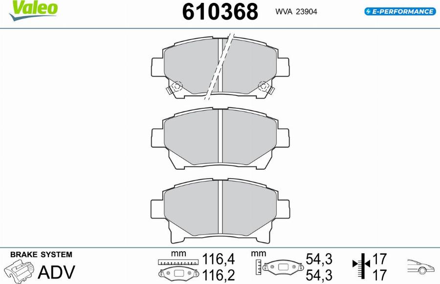 Valeo 610368 - Kit pastiglie freno, Freno a disco www.autoricambit.com