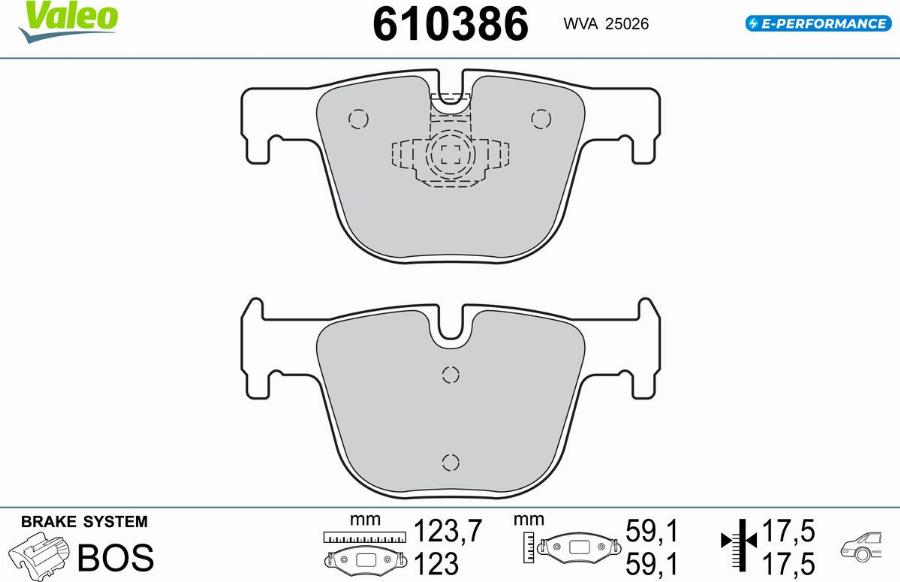 Valeo 610386 - Kit pastiglie freno, Freno a disco www.autoricambit.com