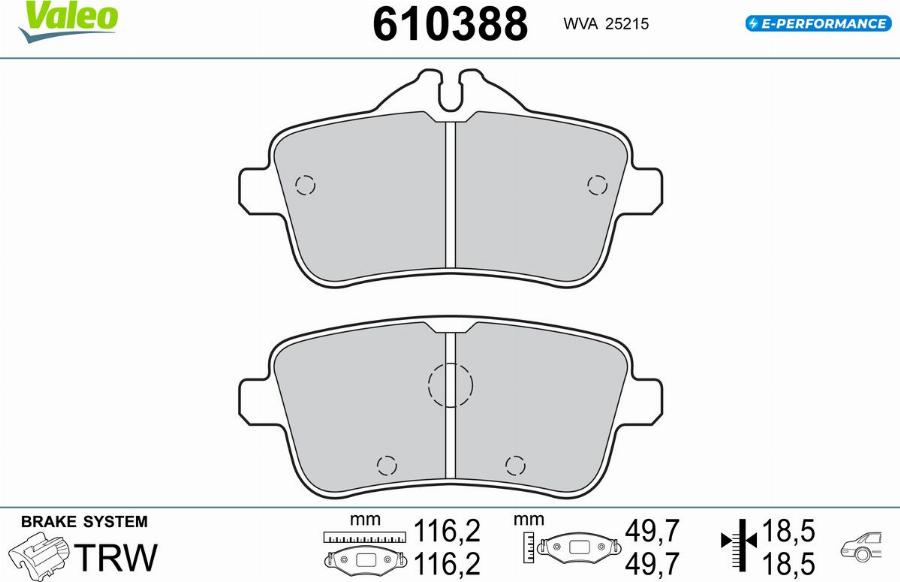 Valeo 610388 - Kit pastiglie freno, Freno a disco www.autoricambit.com