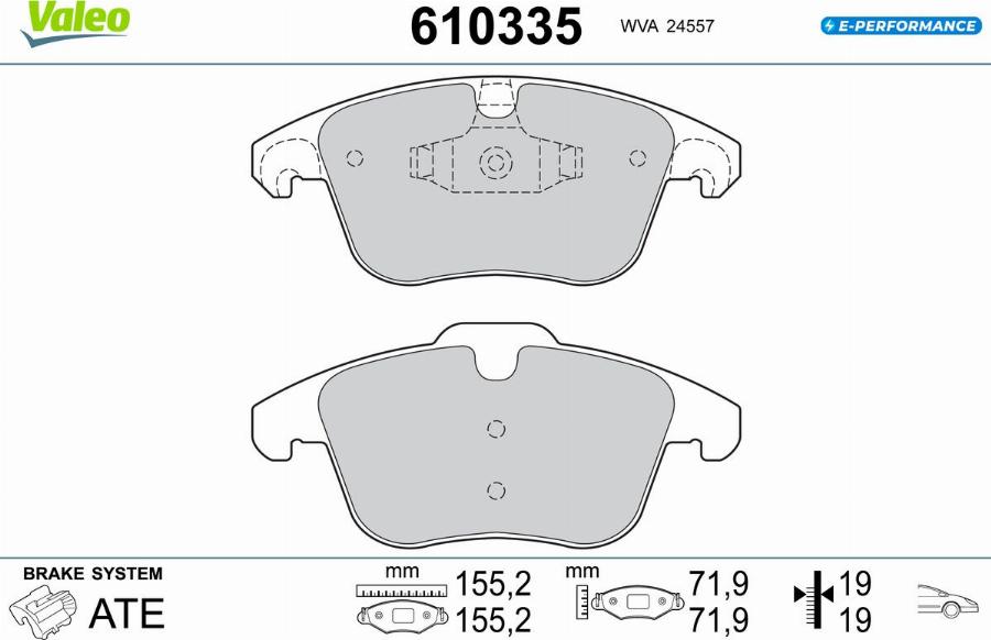 Valeo 610335 - Kit pastiglie freno, Freno a disco www.autoricambit.com