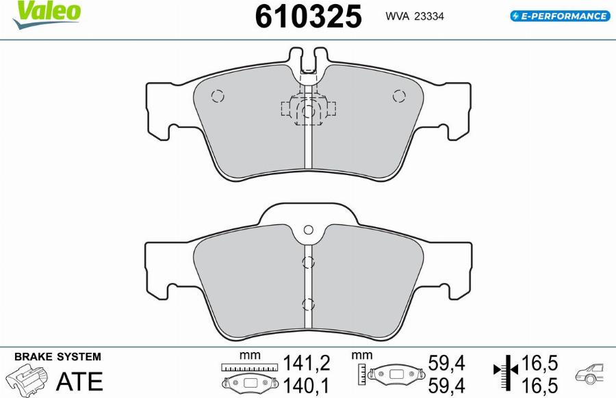 Valeo 610325 - Kit pastiglie freno, Freno a disco www.autoricambit.com