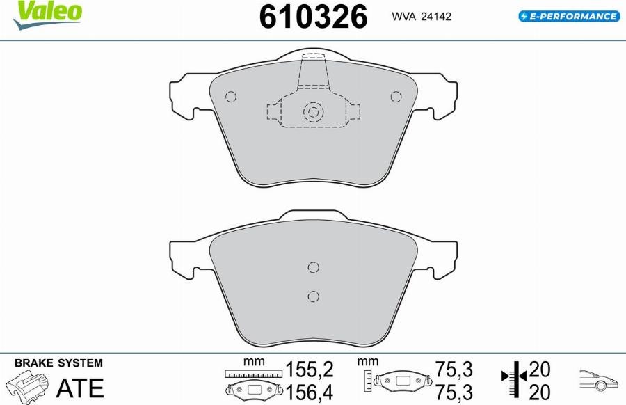 Valeo 610326 - Kit pastiglie freno, Freno a disco www.autoricambit.com