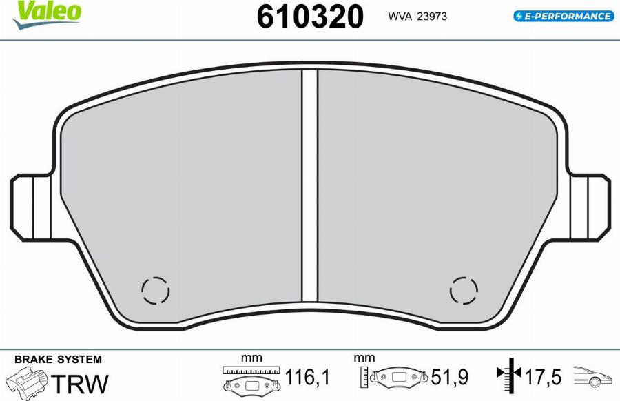 Valeo 610320 - Kit pastiglie freno, Freno a disco www.autoricambit.com