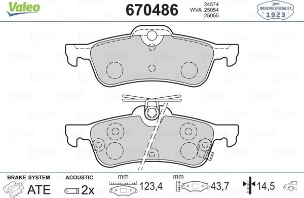 Valeo 670486 - Kit pastiglie freno, Freno a disco www.autoricambit.com