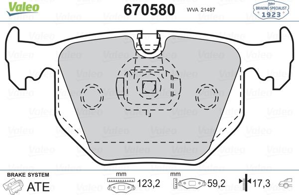 Valeo 670580 - Kit pastiglie freno, Freno a disco www.autoricambit.com