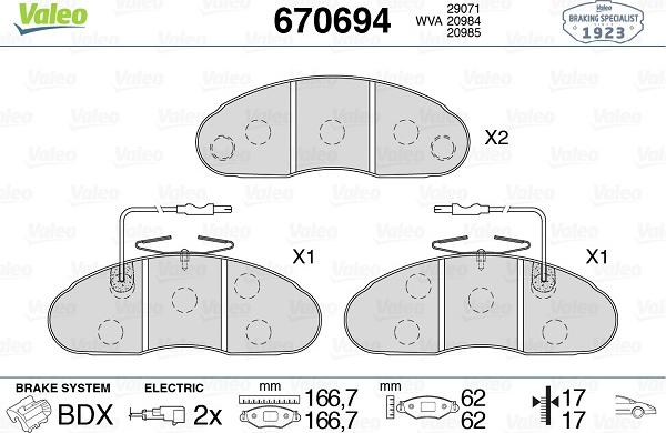 Valeo 670694 - Kit pastiglie freno, Freno a disco www.autoricambit.com