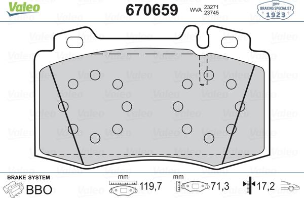 Valeo 670659 - Kit pastiglie freno, Freno a disco www.autoricambit.com