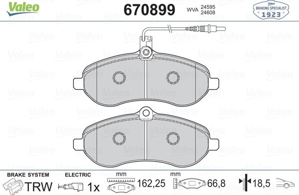 Valeo 670899 - Kit pastiglie freno, Freno a disco www.autoricambit.com