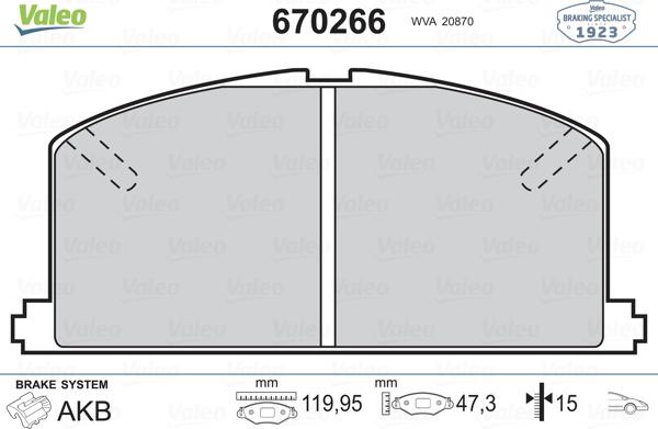 Valeo 670266 - Kit pastiglie freno, Freno a disco www.autoricambit.com